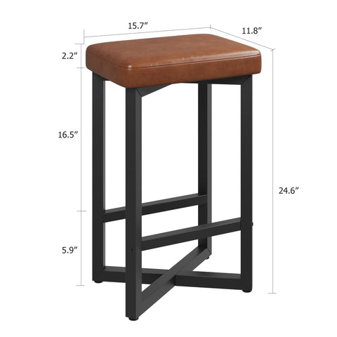 IDEALHOUSE Bar Stools seat upholstery close-up showing PU leather comfort.