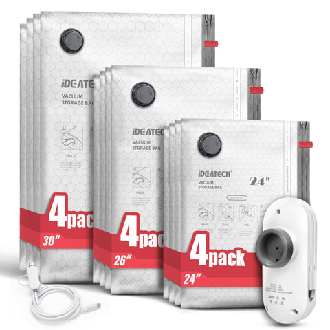 IDEATECH travel vacuum bags with USB pump for compact packing and easy repacking
