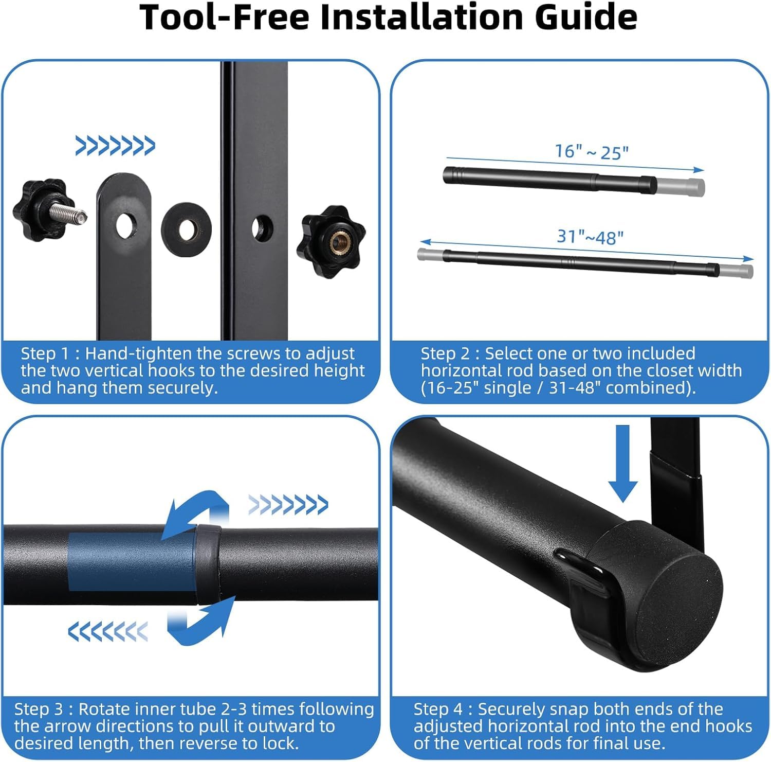 Idefair heavy-duty metal construction supports up to 100 pounds for sturdy storage.