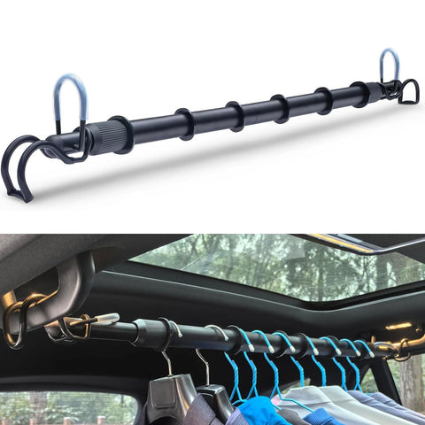 Idefair heavy-duty telescopic car clothes hanger bar extended rod 30-66in for wardrobe space