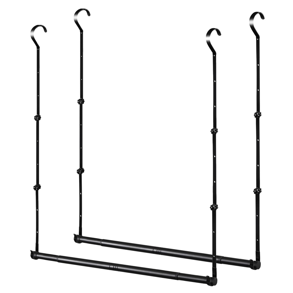 Idefair two-pack closet rods extended for space-saving wardrobe organization.