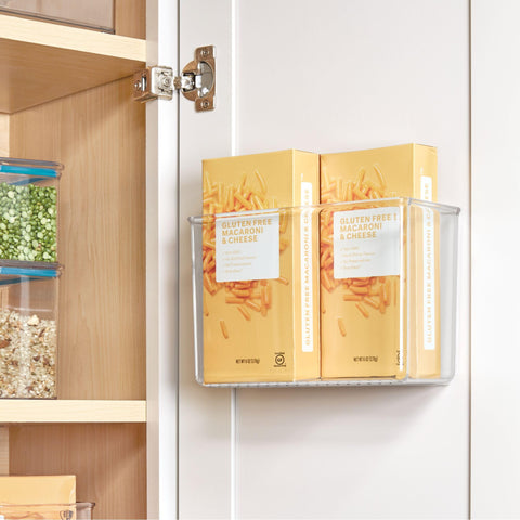 iDesign Adhesive Organizer Bin made of durable shatter-resistant plastic