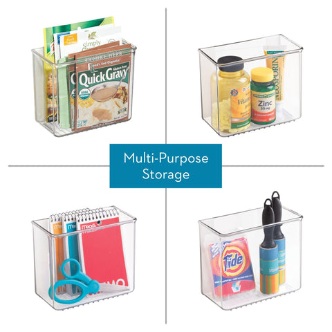 iDesign Adhesive Organizer Bin placed on the side of a washing machine
