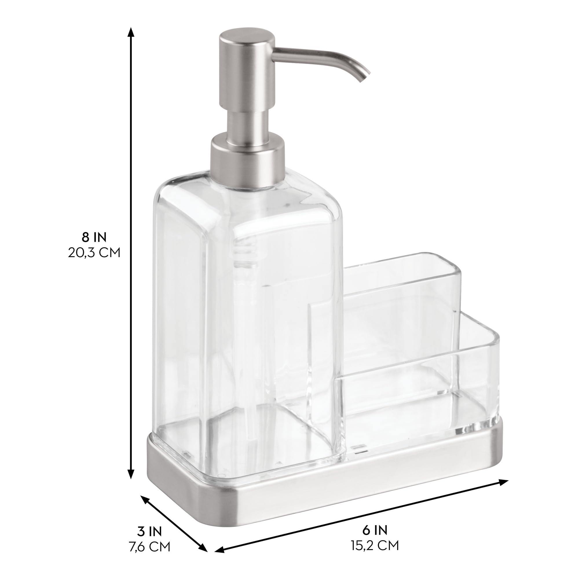 iDesign Forma sponge and scrubby storage keeps countertops tidy.