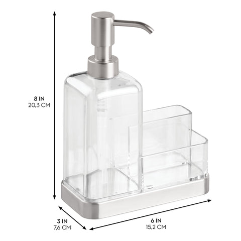 iDesign Forma sponge and scrubby storage keeps countertops tidy.