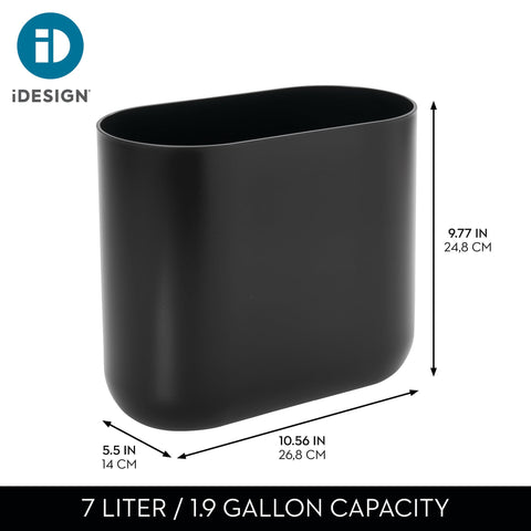 iDesign bathroom vanity trash can adds discreet waste solution.
