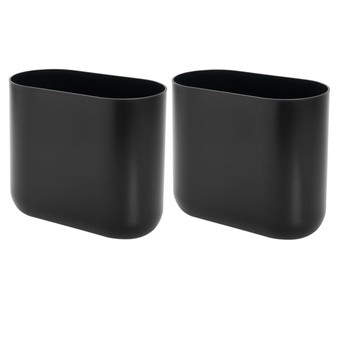 iDesign two-pack slim trash cans for compact spaces and easy disposal.