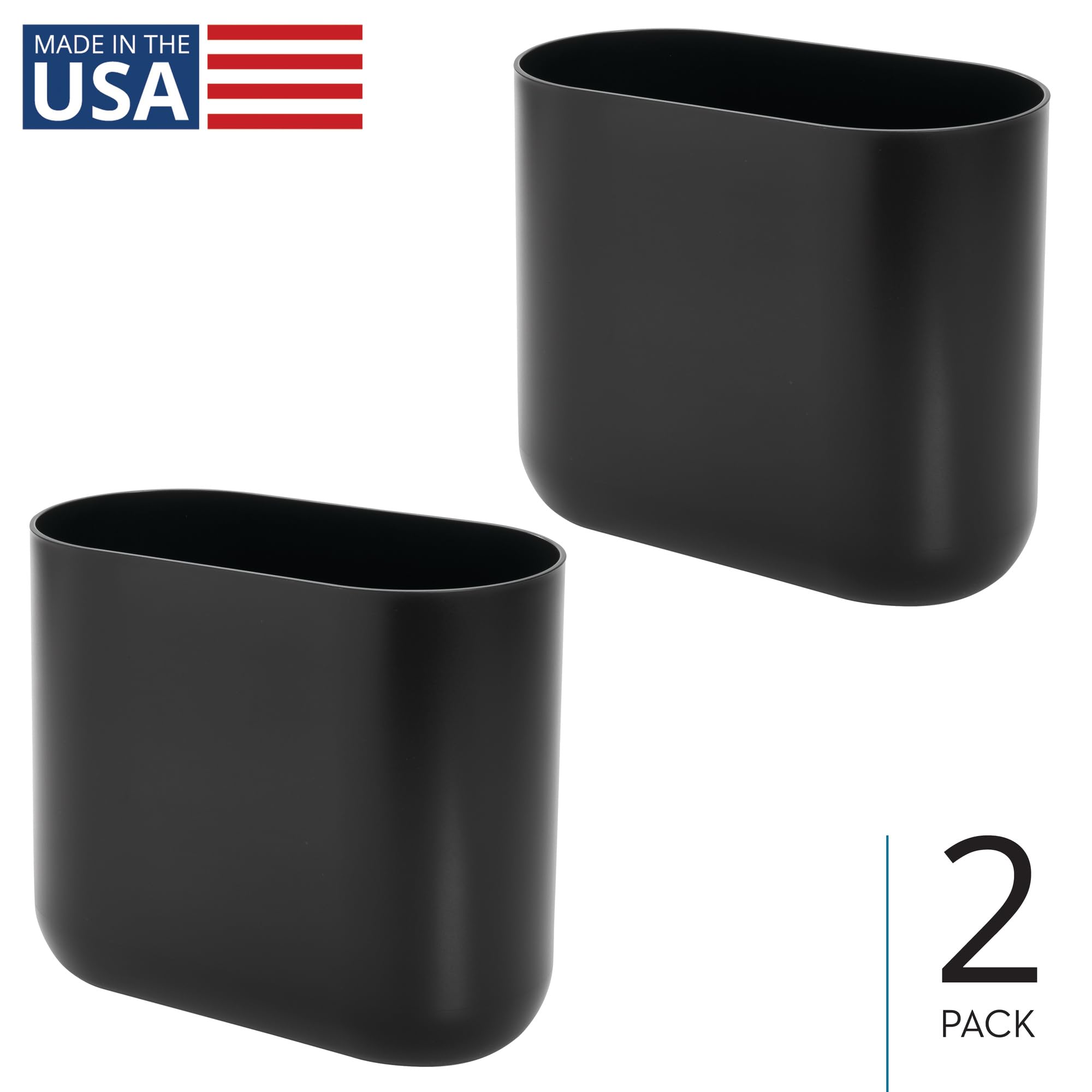 iDesign under-sink slim trash can saves counter space and reduces clutter.