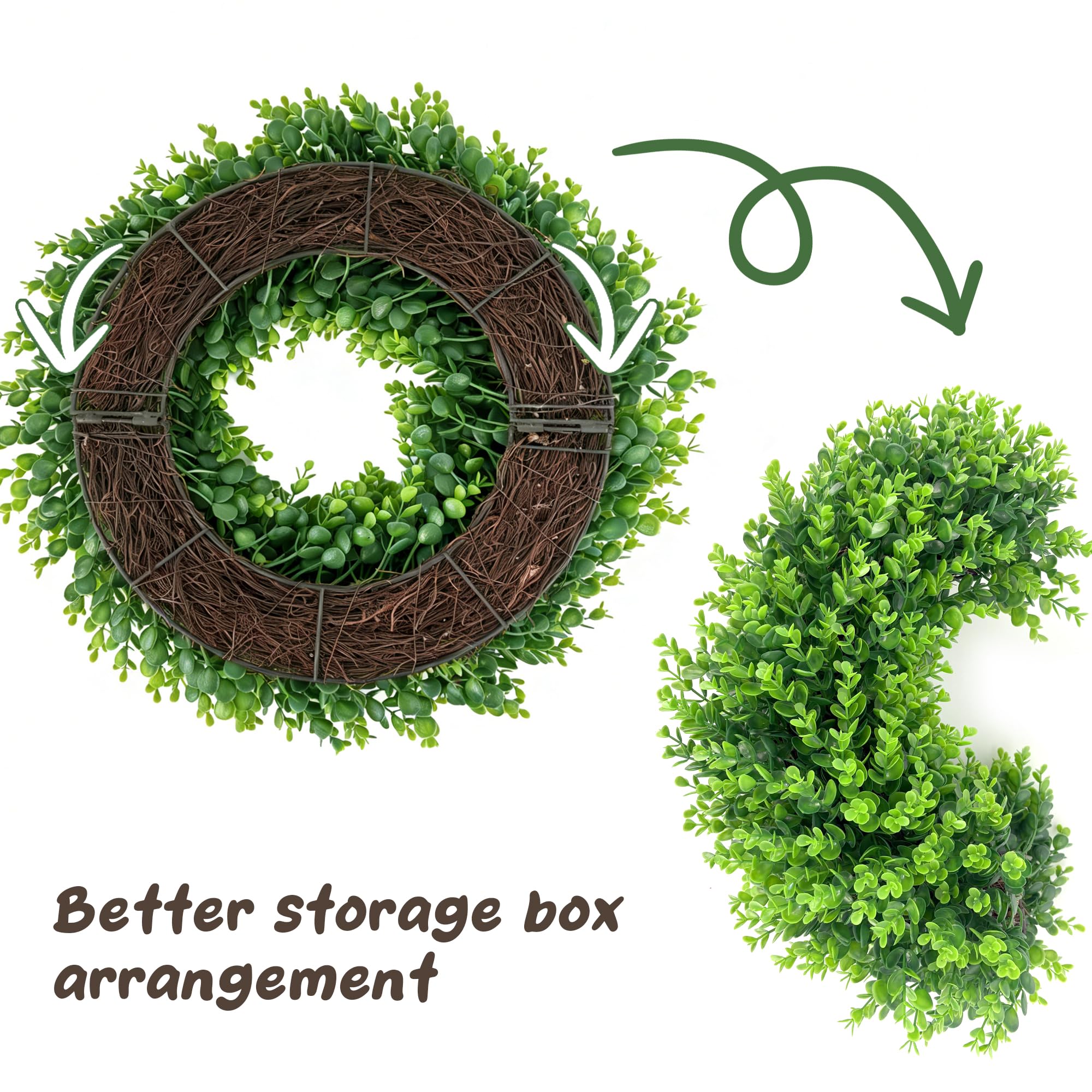IDOGliitte boxwood wreath front door display versatility for doors, walls, or mantels.