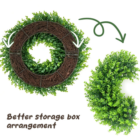 IDOGliitte boxwood wreath front door display versatility for doors, walls, or mantels.