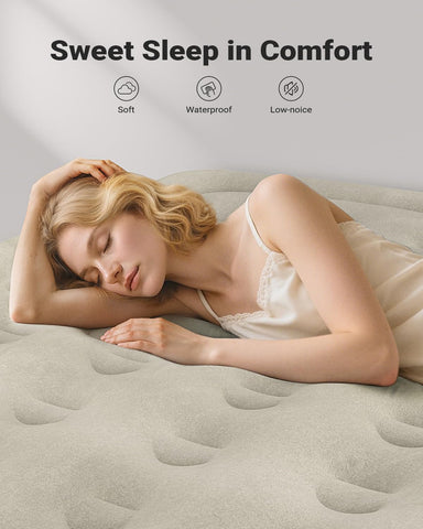 iDOO air mattress queen with fast inflation in minutes for guests.