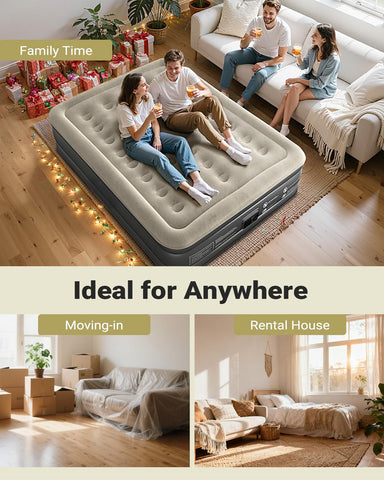 iDOO air mattress queen offers a stable non-slip base for restful sleep.