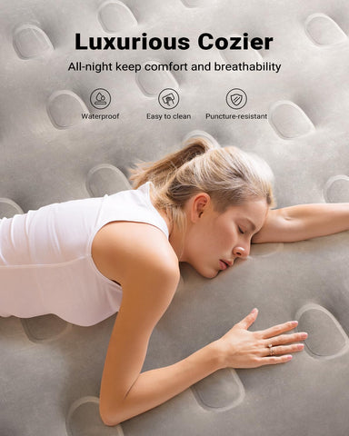 iDOO Cal King air mattress with 48 air coils for balanced firmness