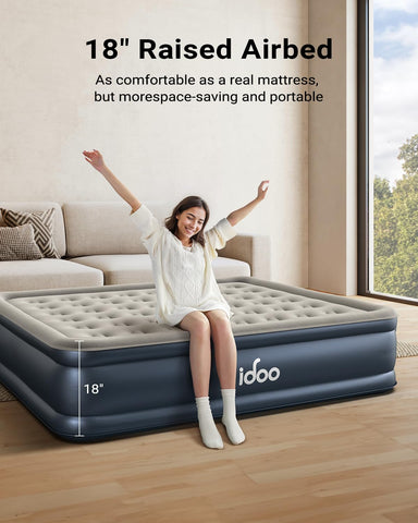 iDOO Cal King air mattress supports up to 750 lbs for versatile guests