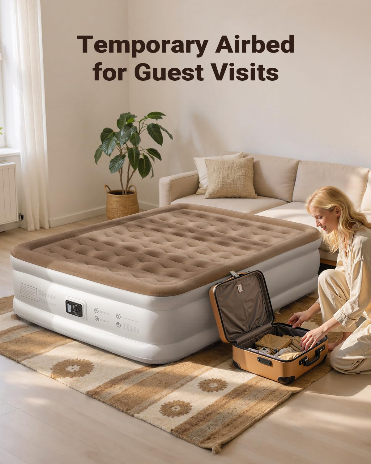 iDOO King Size Air Mattress ideal for guests in living rooms