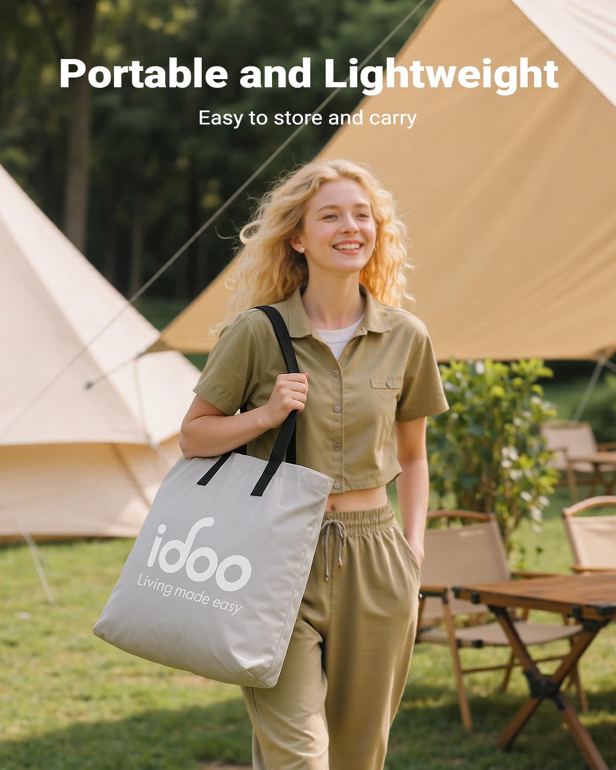 iDOO King Size Air Mattress includes storage bag for easy packing