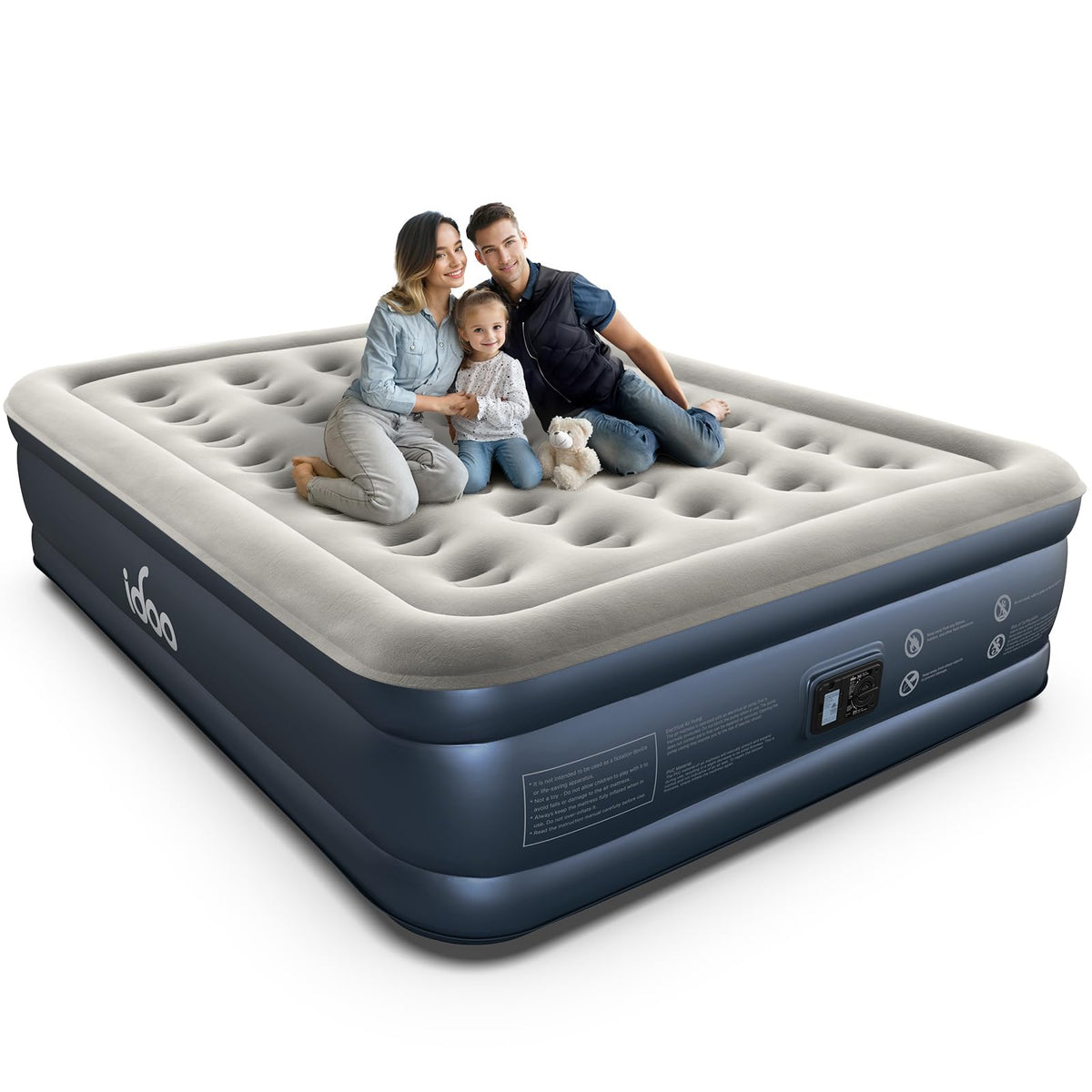 iDOO Queen air mattress built-in pump for quick setup and hassle-free inflation