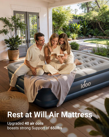 iDOO inflatable mattress uses thicker PVC with K80 resin for durability