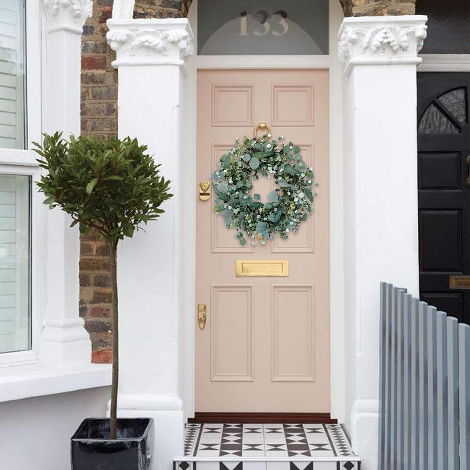 Idyllic 22-inch Eucalyptus Wreath makes a thoughtful gift idea.