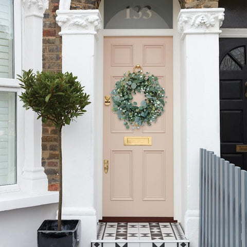 Idyllic 22-inch Eucalyptus Wreath makes a thoughtful gift idea.