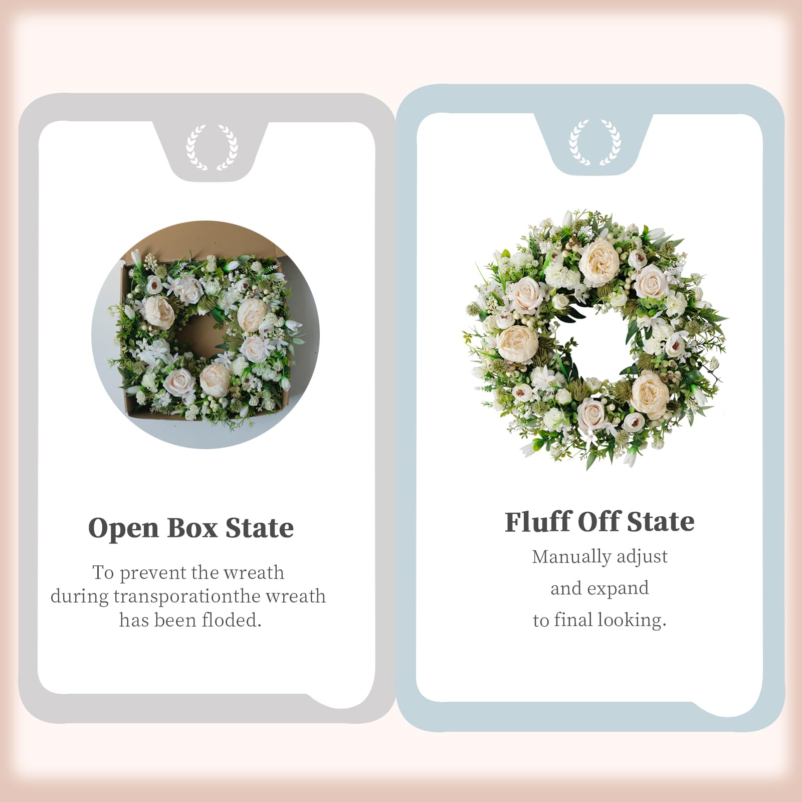 Idyllic wreath wall display highlights natural texture for cozy room accents.