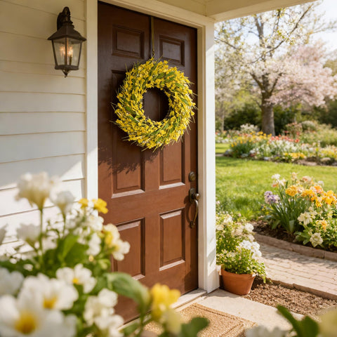 Idyllic wreath packaged for gifting with ready-to-gift presentation.