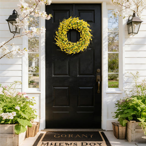 Versatile Idyllic wreath suitable for front door, window, or mantel display.