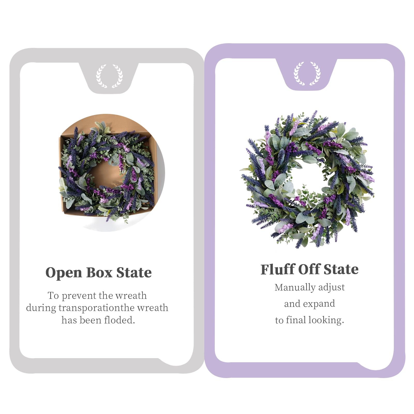 Idyllic Lavender Wreath front door hung for welcoming entry