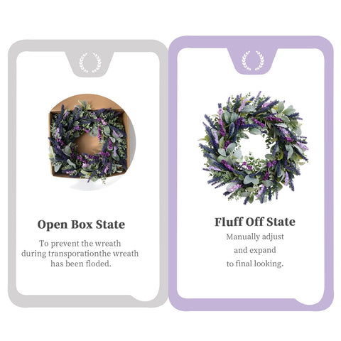 Idyllic Lavender Wreath front door hung for welcoming entry