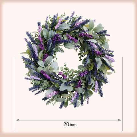 Idyllic Lavender Wreath sheep-ear leaves detail adds fullness