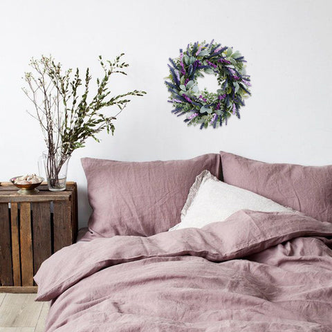 Idyllic Lavender Wreath wall decor idea for cozy interiors