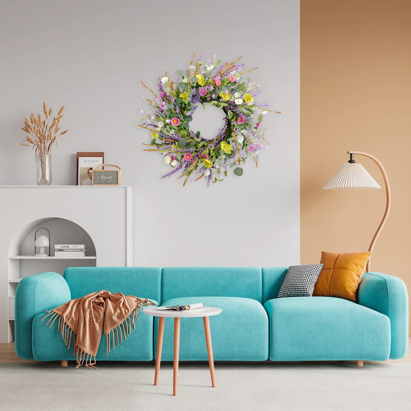 Idyllic outdoor-indoor wreath designed for versatile placement and long-lasting vibrancy.