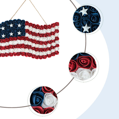 Idyllic patriotic-wreath 17x11 inch size for bold Independence Day decor.