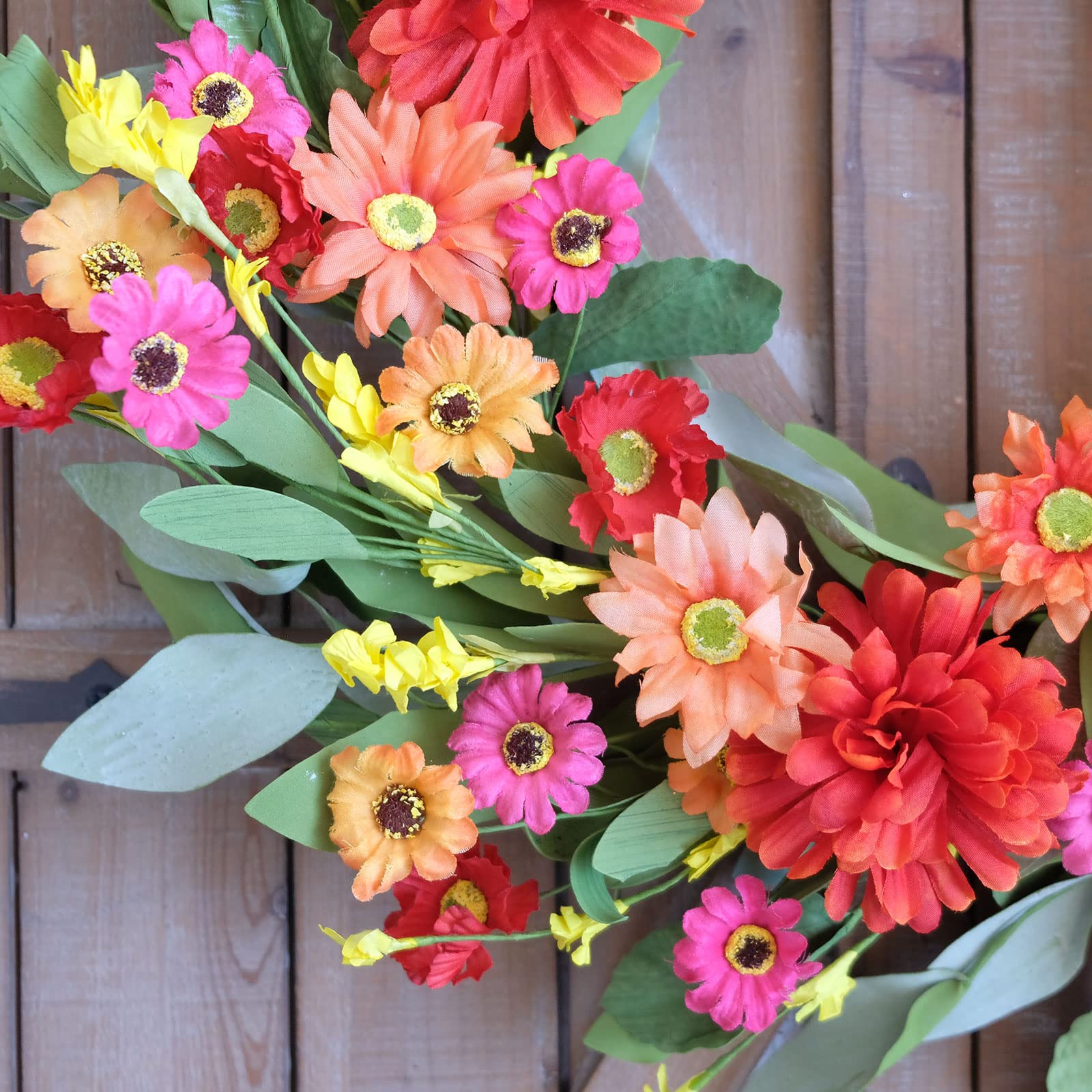 Idyllic 20in wreath brings summer vibe to interior spaces.