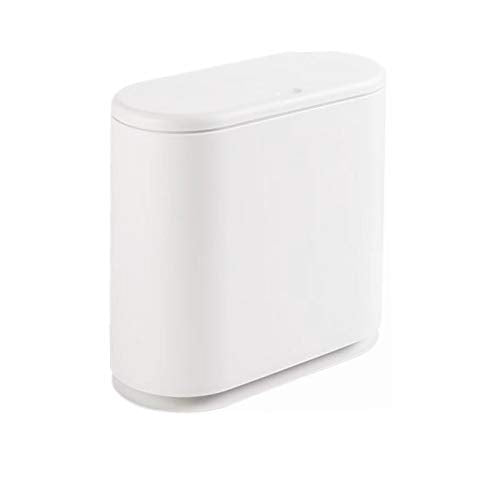 IEEK 12L rectangular trash can with press-top lid for tidy kitchen waste management
