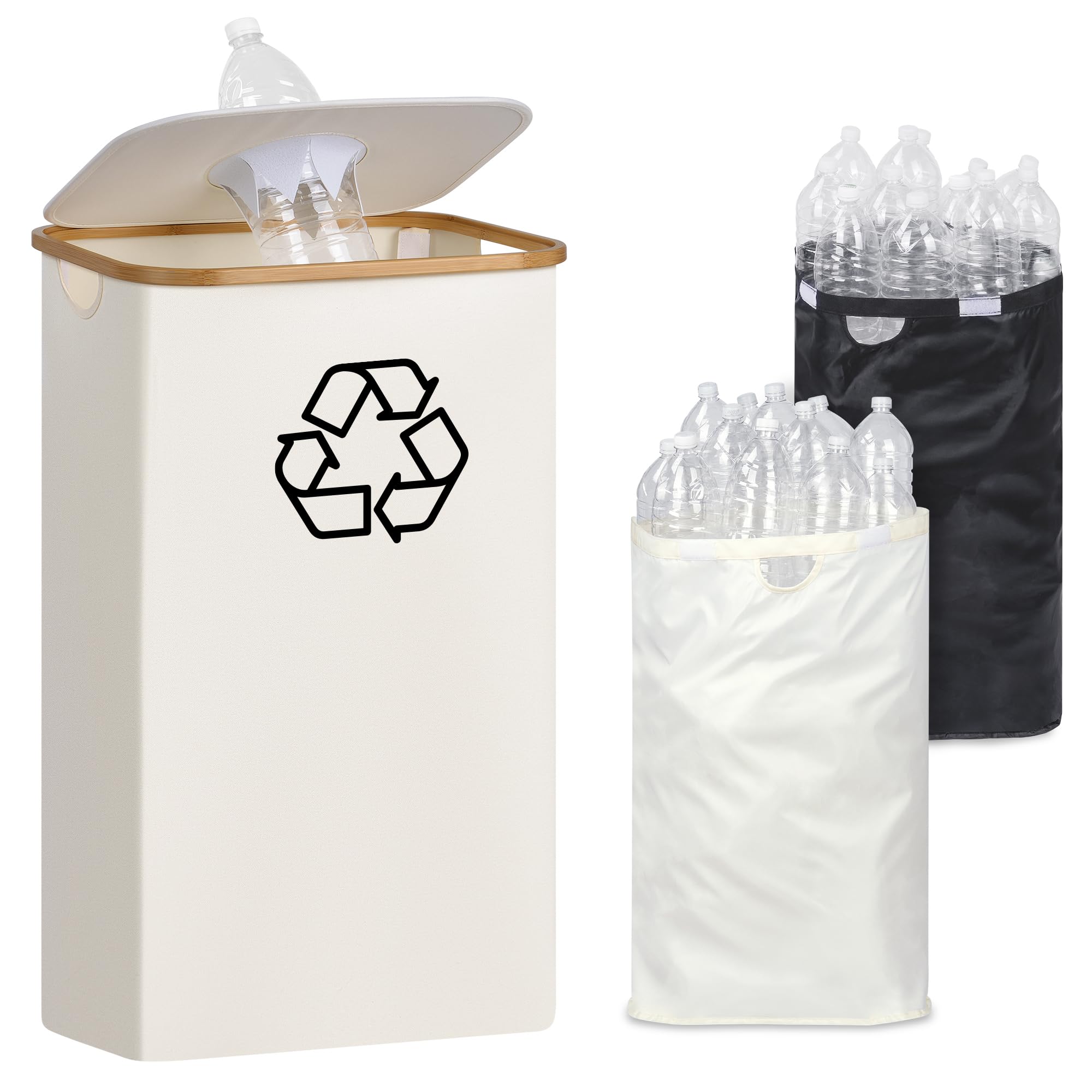 iegrow 29 gallon kitchen bin with lid keeps bottles organized and odor-free