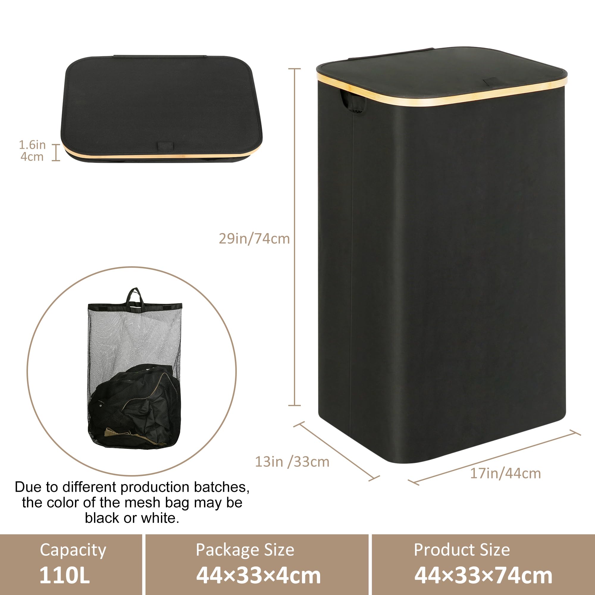 iEGrow bamboo-handle laundry bin designed for comfortable carrying