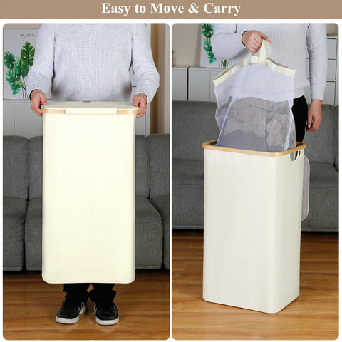iEGrow collapsible laundry hamper with four detachable rods for easy setup