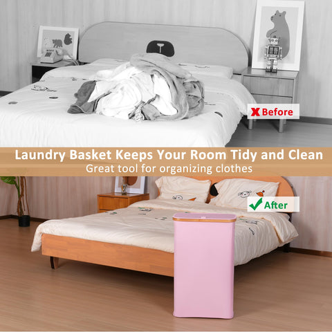 iEGrow foldable laundry hamper with four removable rods for easy setup