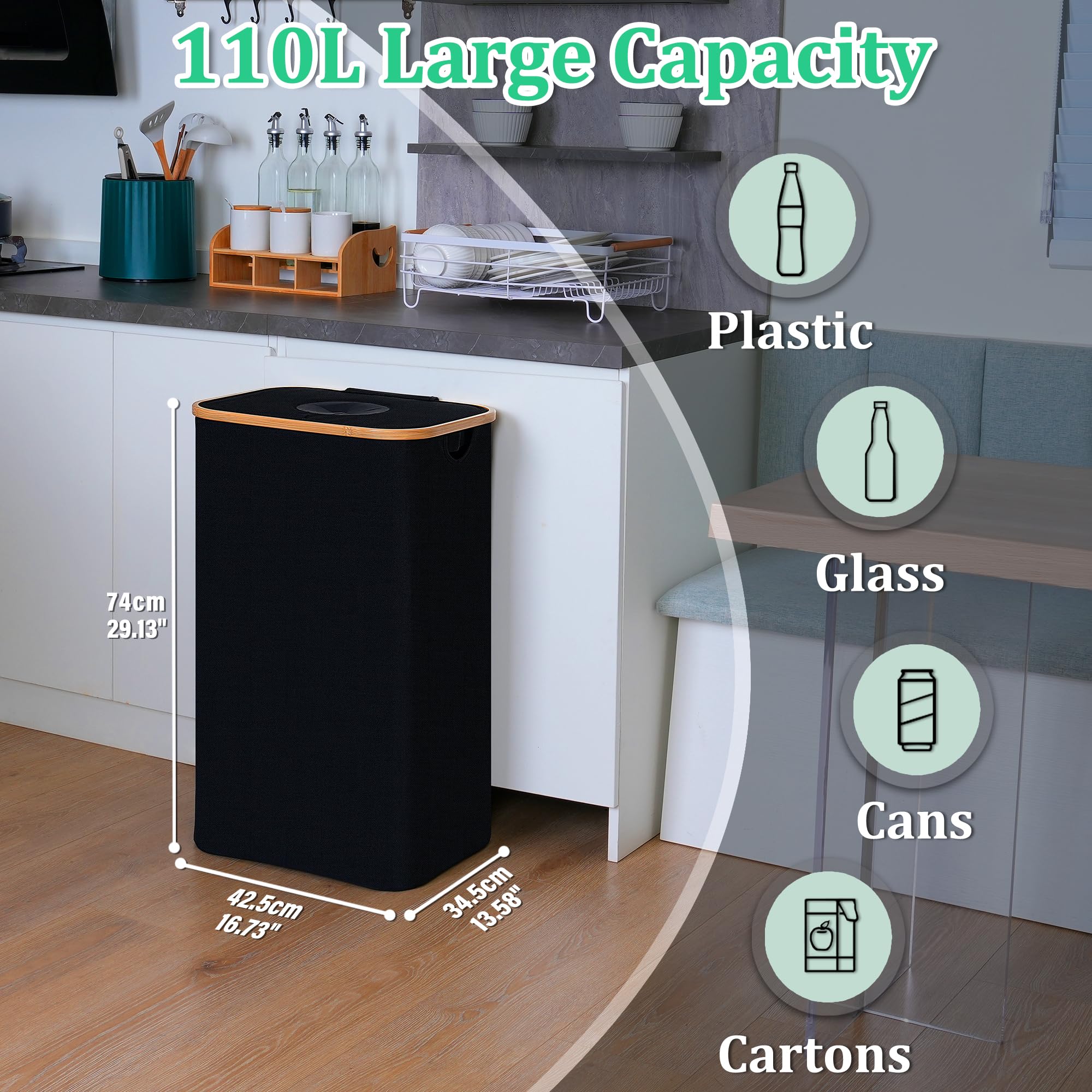 iEGrow inner bags removable for quick disposal and portable bottle collection.