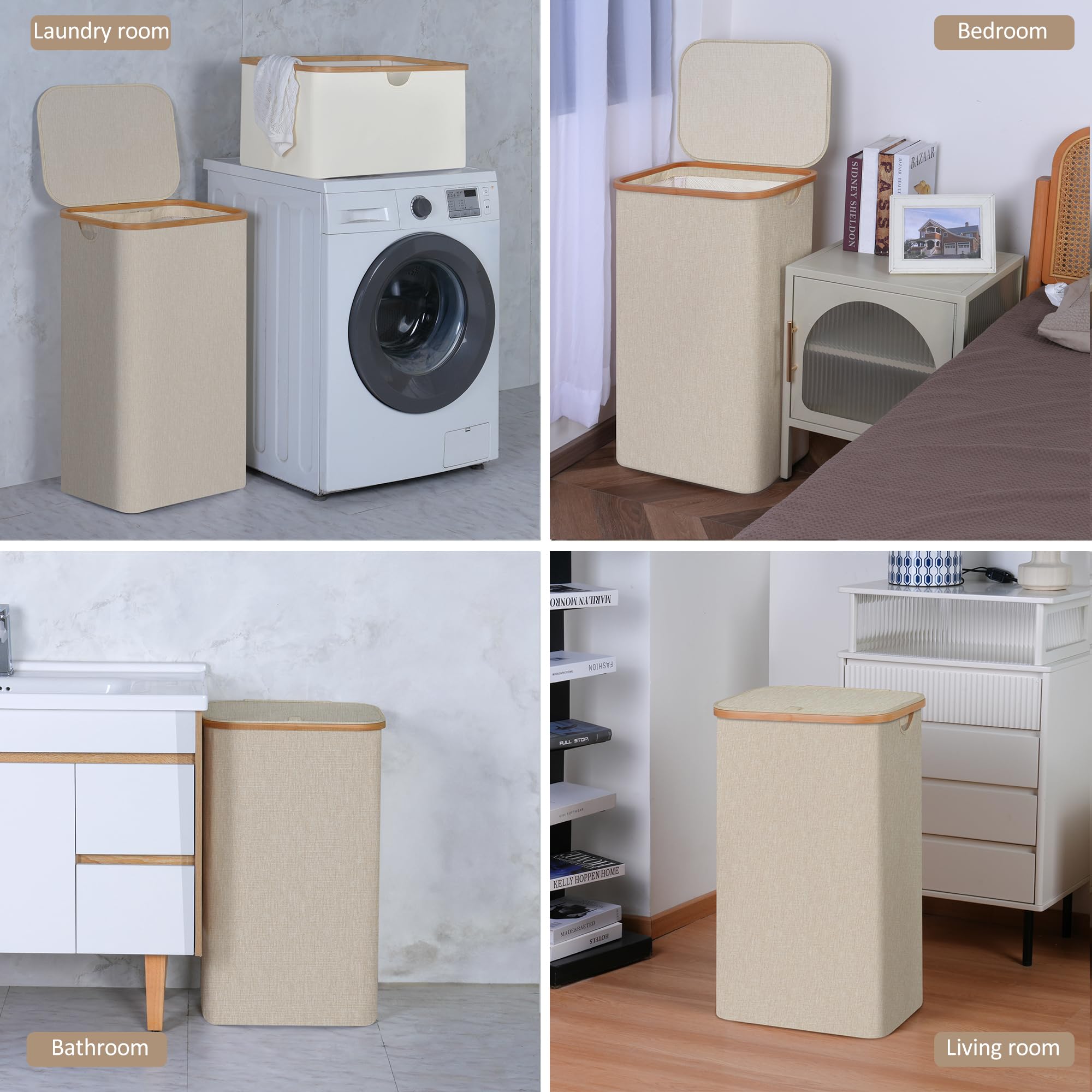 IEGrow laundry basket folds flat for compact storage in closets or suitcases.