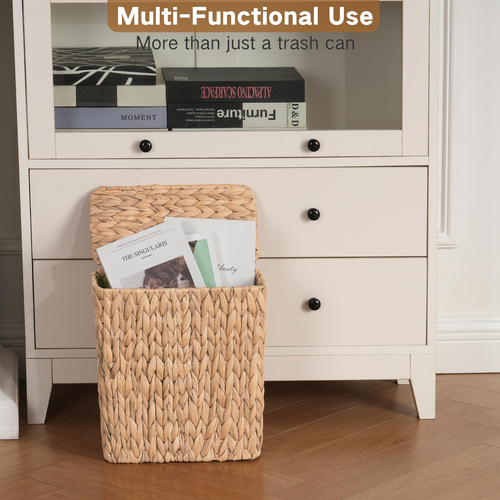 IEGrow lightweight multi-function basket can serve as decor and waste bin.