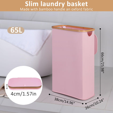 iEGrow narrow laundry basket with lid fits between washer and dryer