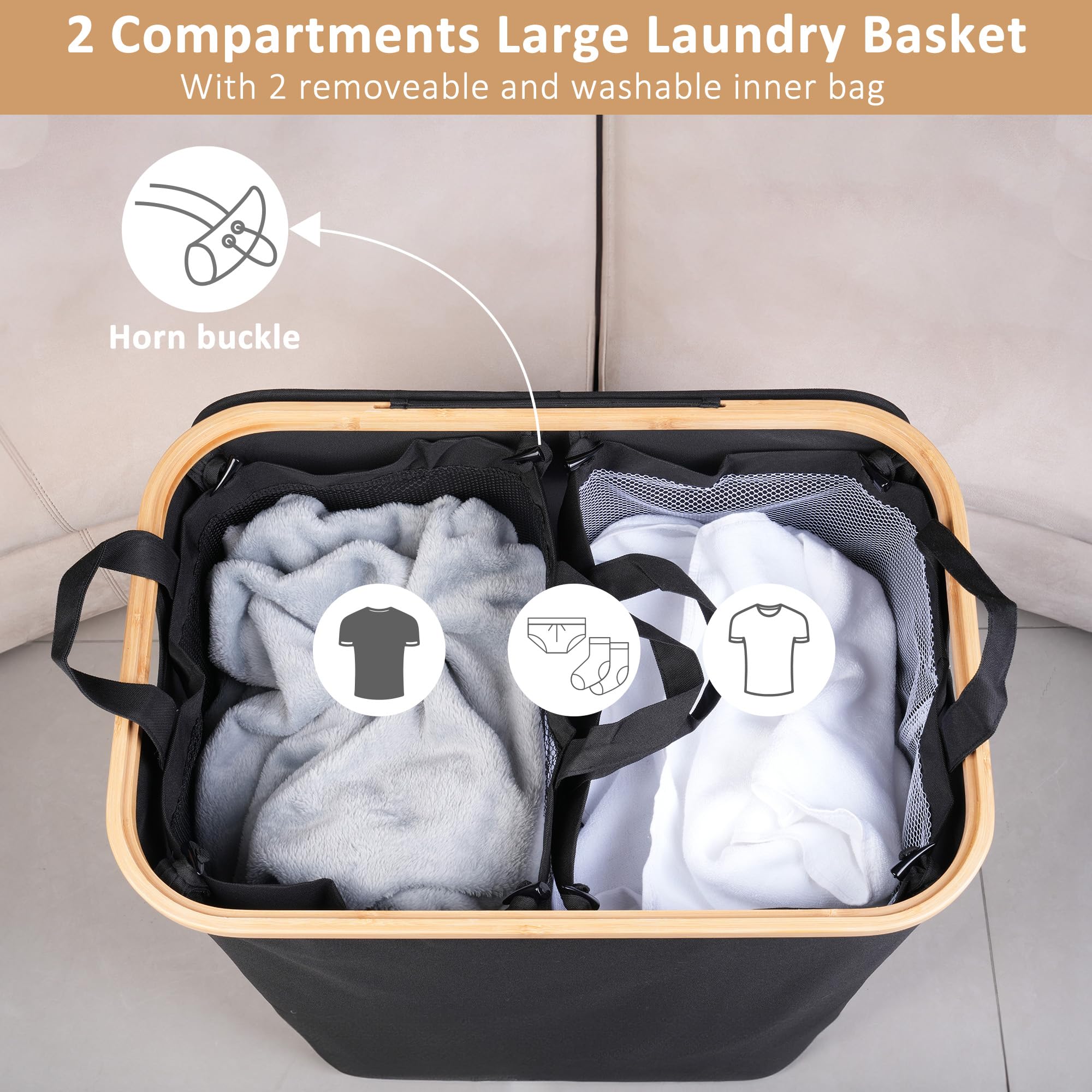 iEGrow removable inner bags for sorting clothes.