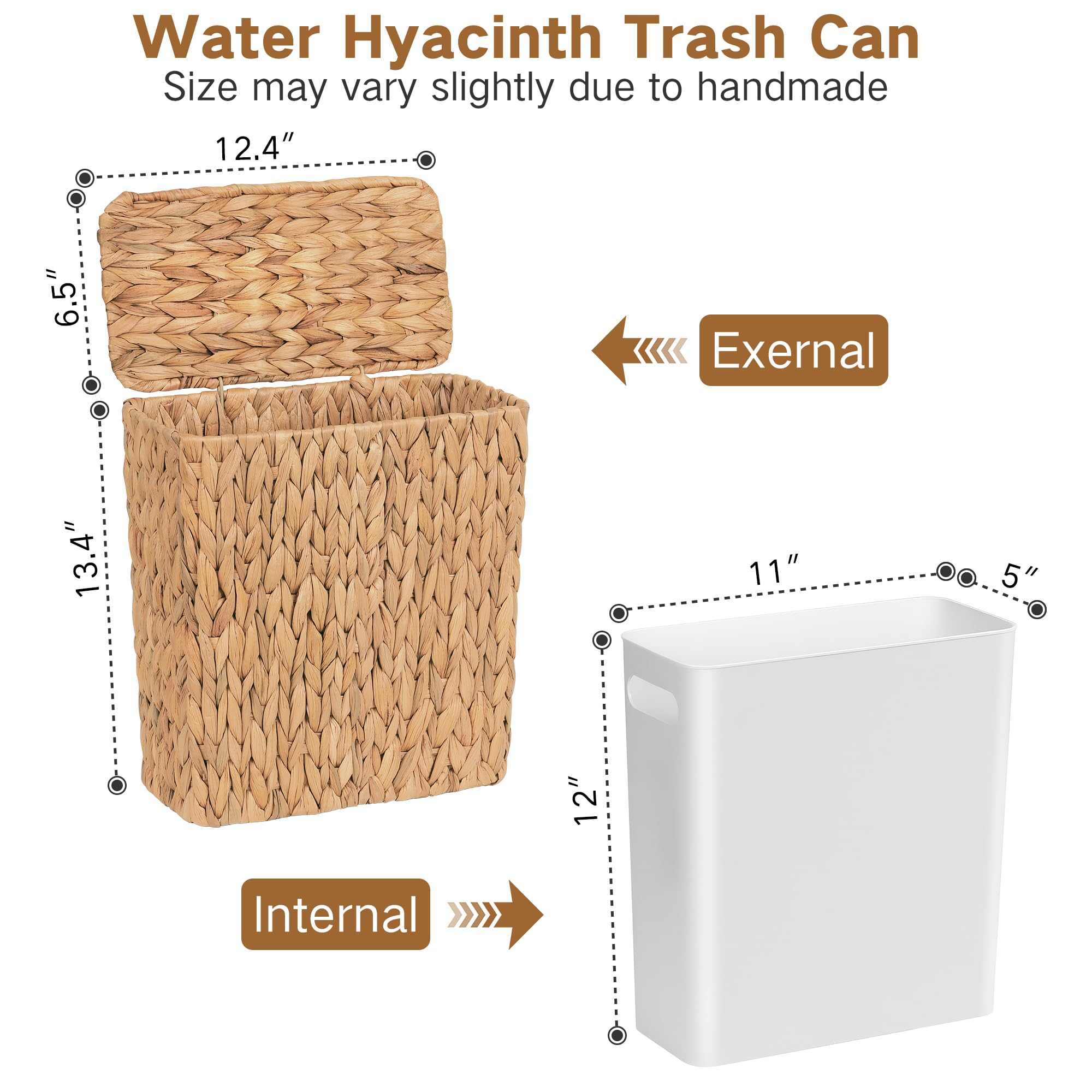 IEGrow removable liner with concealed handle enables easy emptying and cleaning.