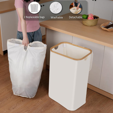 iEGrow waterproof durable fabric with bamboo handle withstands daily kitchen use.
