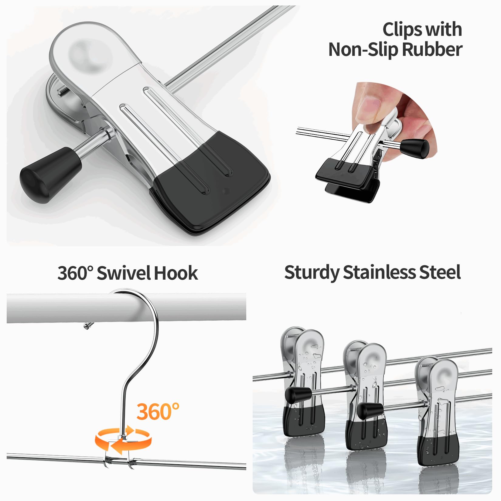 IEOKE chrome hooks resist bending for durable daily use.