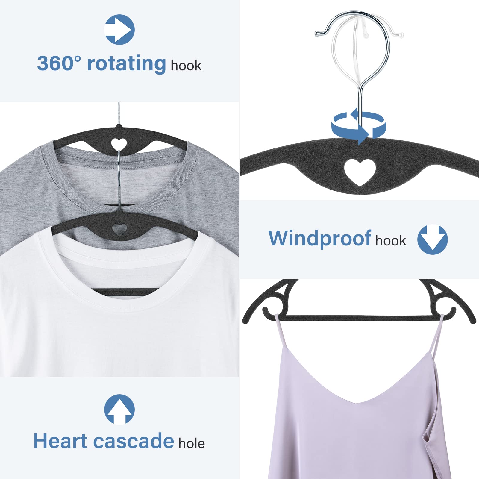 IEOKE velvet finish prevents slipping and wrinkling for smooth, cared-for garments