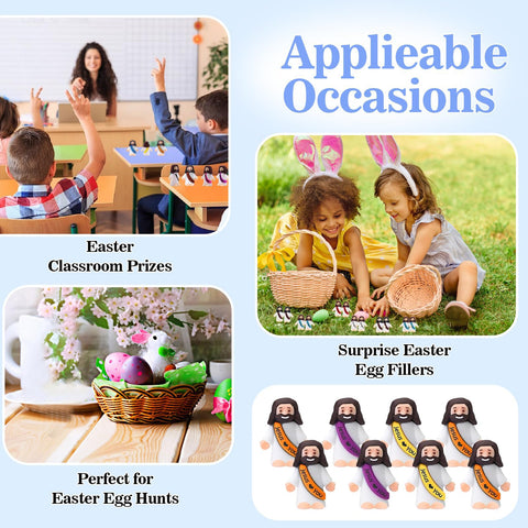 IEUHDKWL mini Jesus figurines in bulk for holiday decorations and classroom displays.