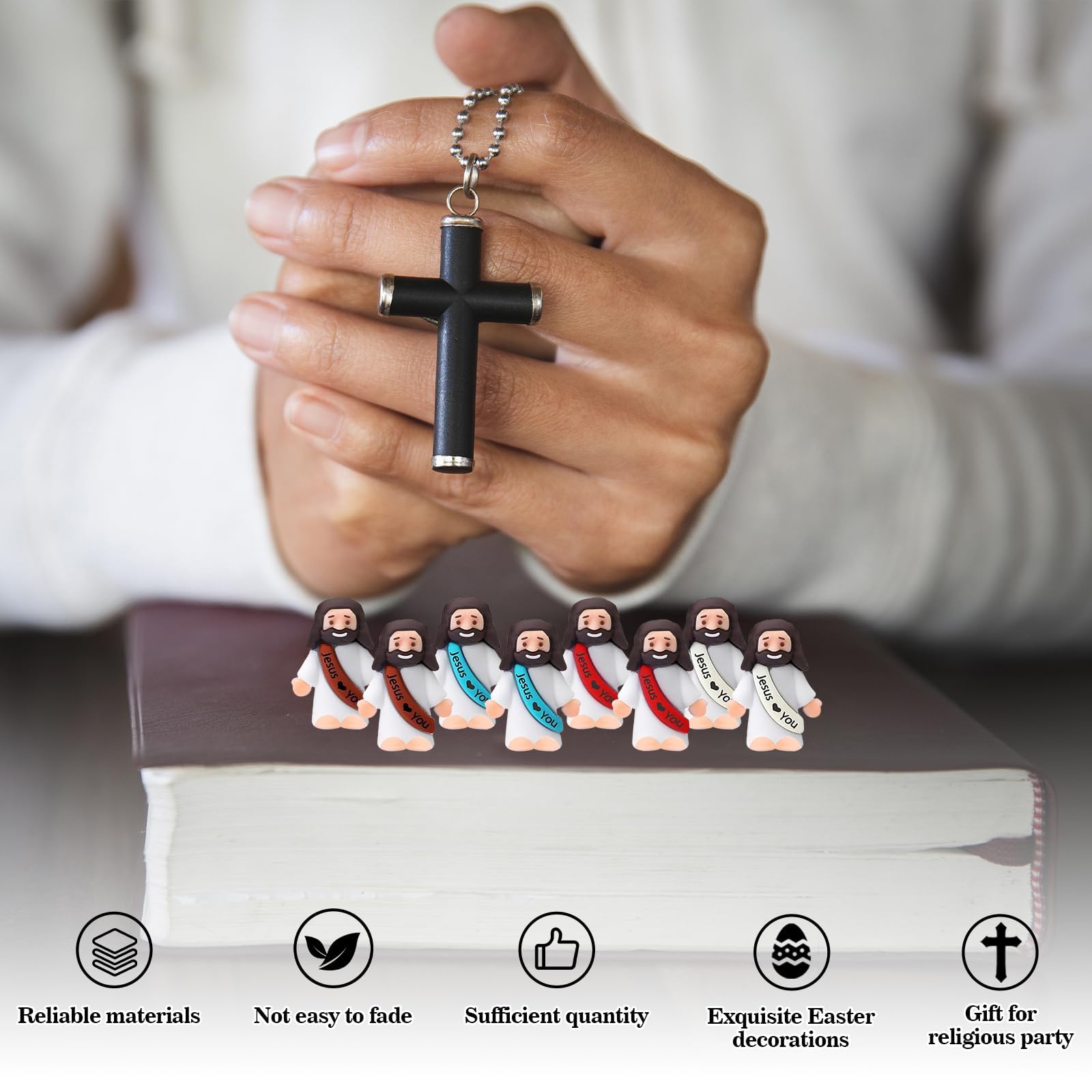 IEUHDKWL tiny Jesus figurines with intricate details ideal for crafts and displays.